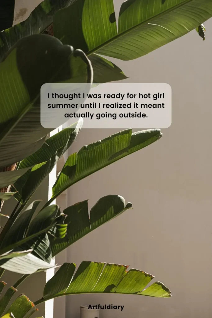 I thought I was ready for hot girl summer until I realized it meant actually going outside. quotes