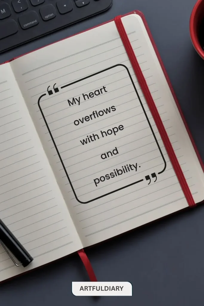 My heart overflows with hope and possibility. quotes