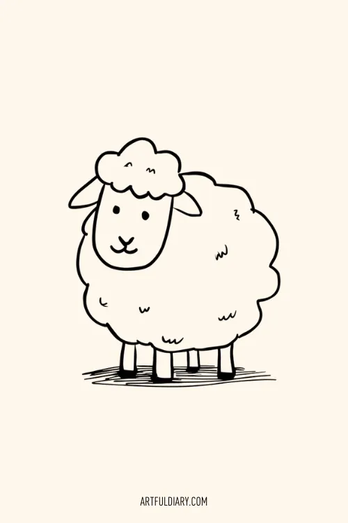 Sheep Simple drawing idea.