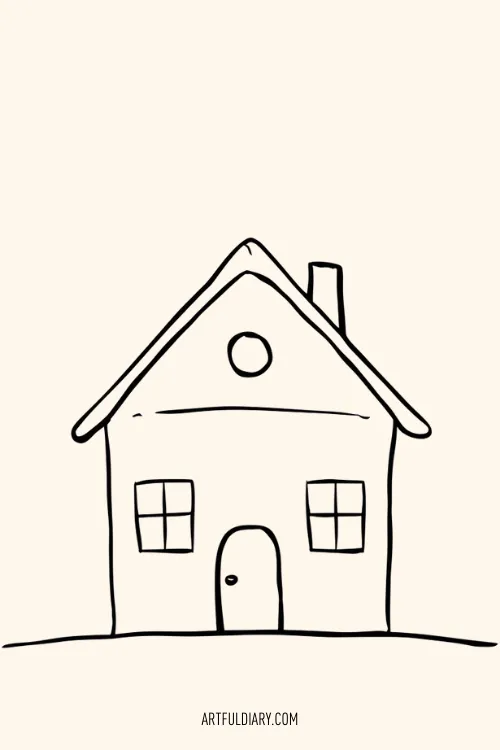 Simple drawing idea of a house B_w.