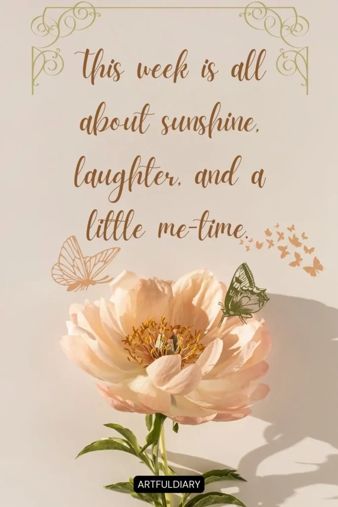 This week is all about sunshine, laughter, and a little me-time. quotes