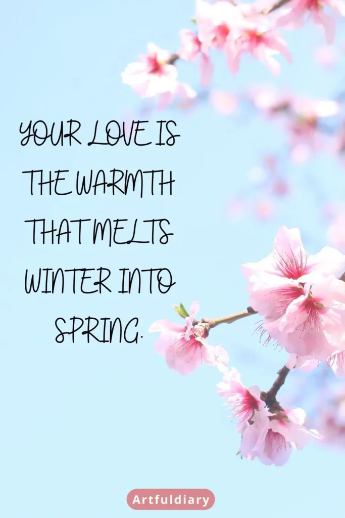 Your love is the warmth that melts winter into spring. quotes