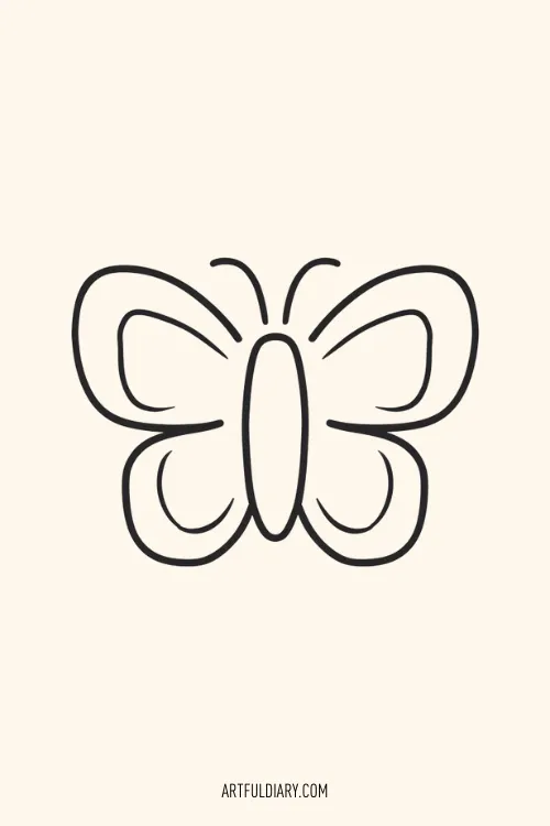 butterfly black and white Simple Drawing idea.