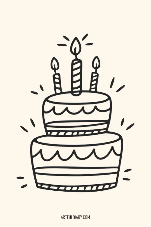 cake Simple drawing idea.