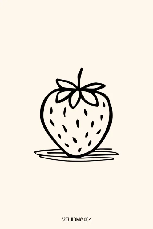 cute strawberry Simple drawing idea.