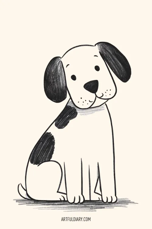 dog pencil sketch Simple drawing idea.