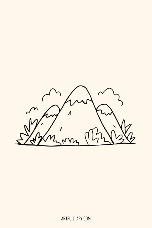 easy mountain Simple drawing idea.