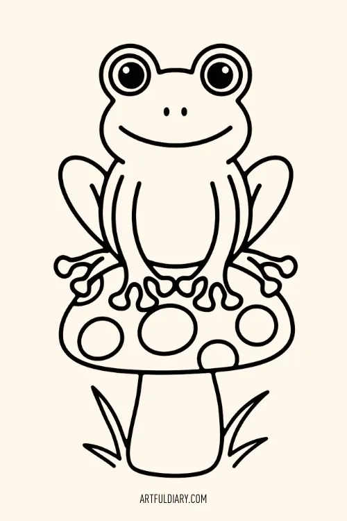 frog Simple Drawing.