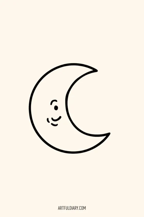 half moon Simple drawing idea.