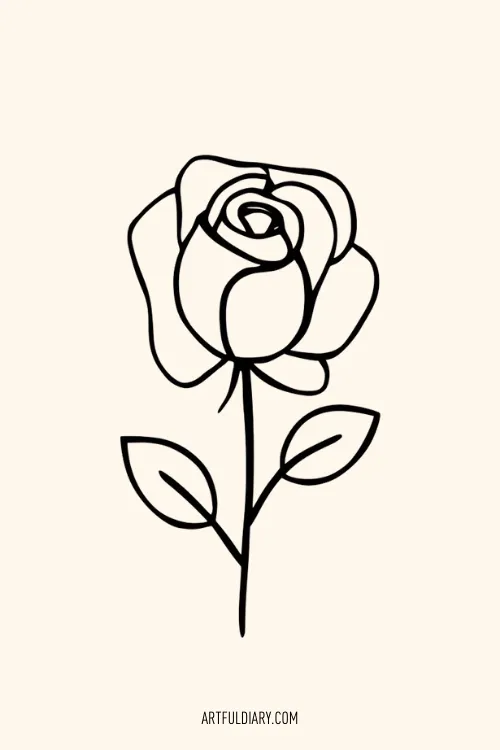 rose Simple drawing idea 2.