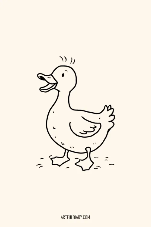 simple duck easy drawing idea for kids.