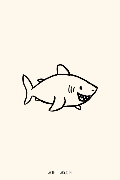 small shark Simple drawing idea.