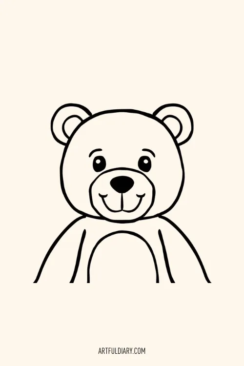 Teddy bear Simple drawing idea.