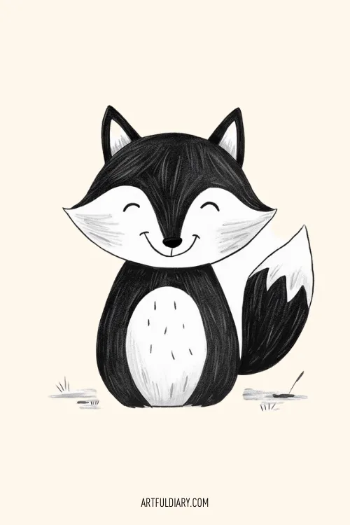 cute fox Simple drawing idea.