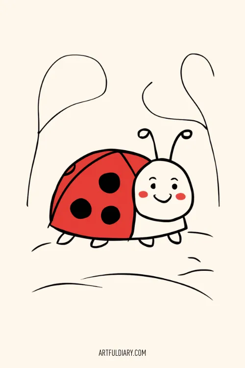 lady bug Simple drawing idea.