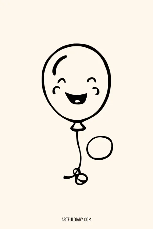 laughing balloon Simple drawing idea.