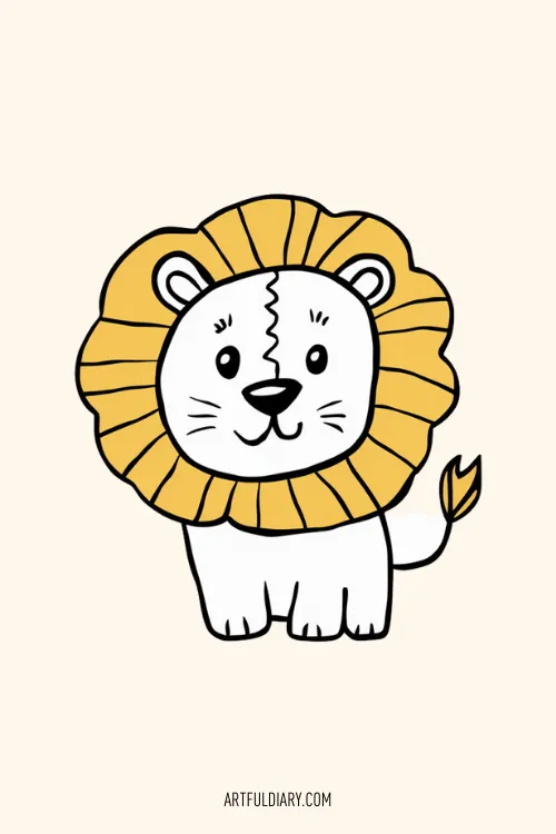 lion Simple drawing idea. easy drawing ideas