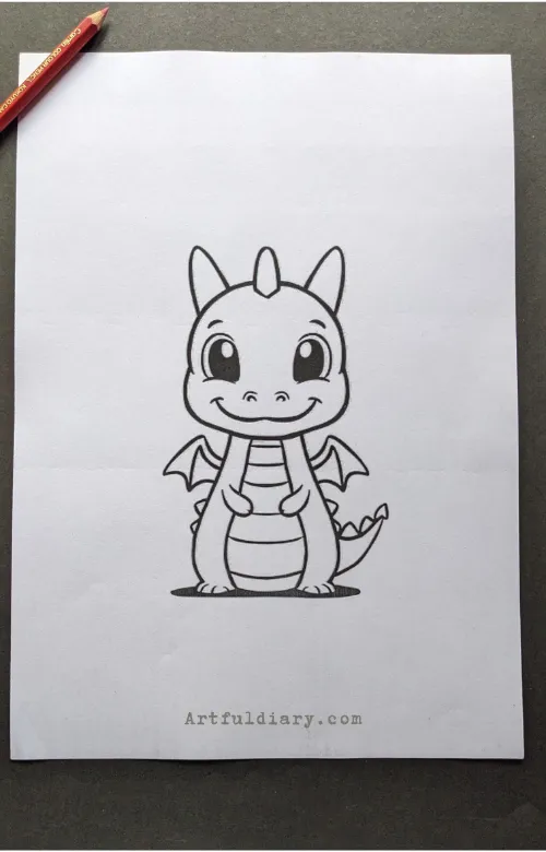 chibi cute kawaii dragon drawing