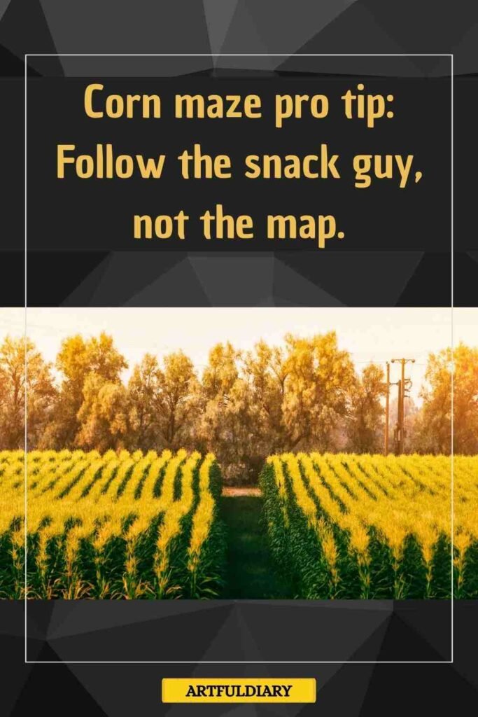 Corn maze pro tip_ Follow the snack guy, not the map, corn puns