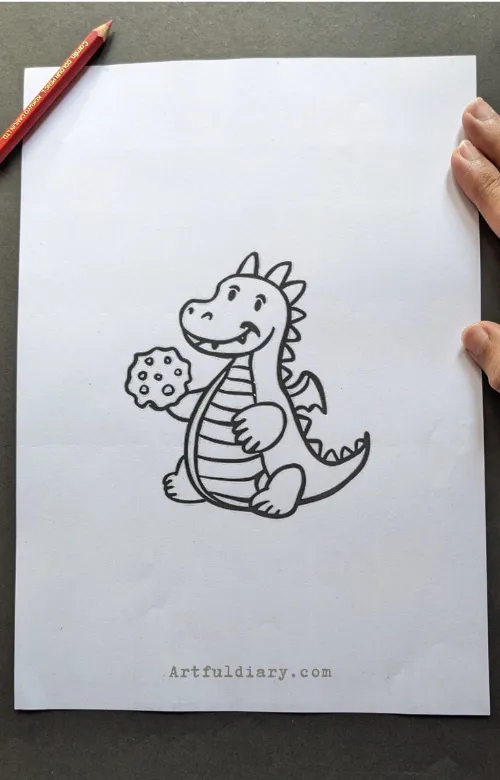 Dragon with cookie drawing idea.