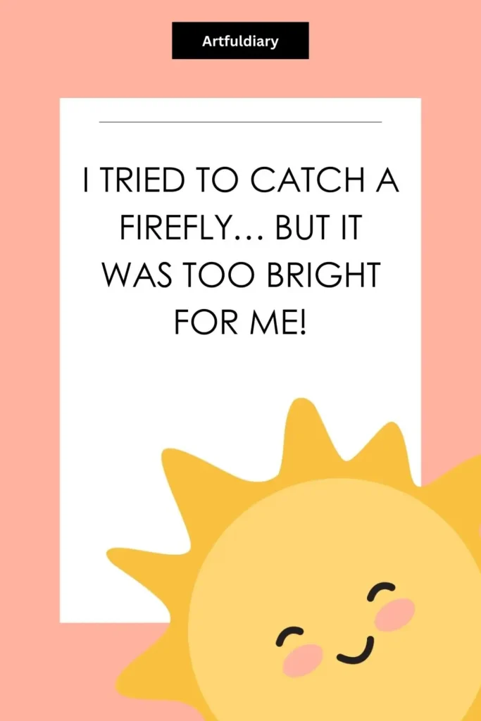 I tried to catch a firefly… but it was too bright for me! summer puns