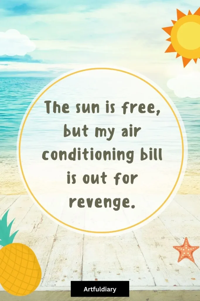 The sun is free, but my air conditioning bill is out for revenge, summer puns