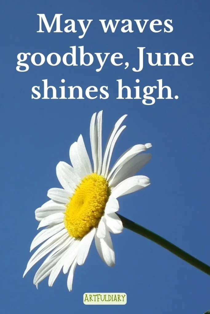 May waves goodbye, June shines high. Quotes