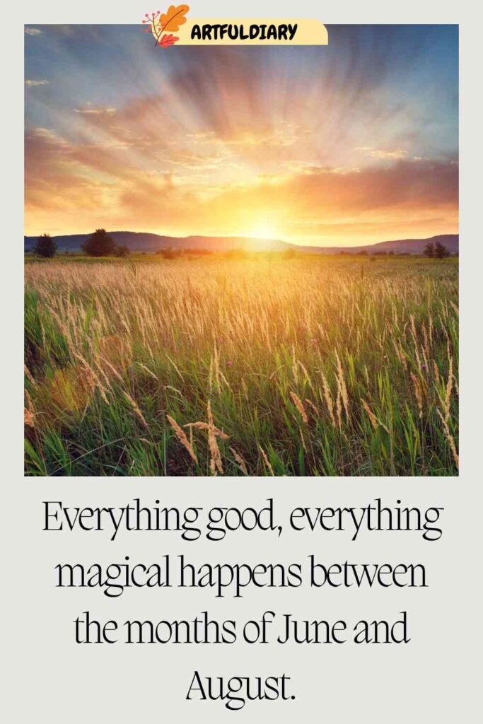 Everything good, everything magical happens between the months of June and August, Quotes