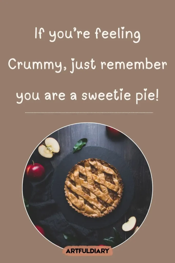 If you’re feeling Crummy, just remember you are a sweetie pie! pie puns one liners