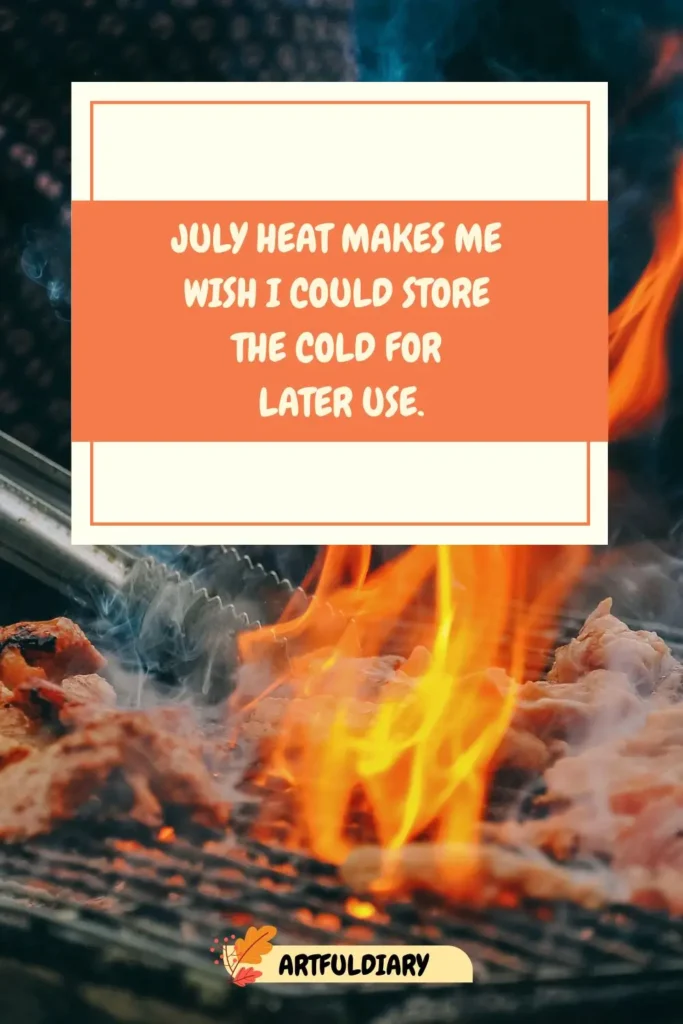 July heat makes me wish I could store the cold for later use, Quotes