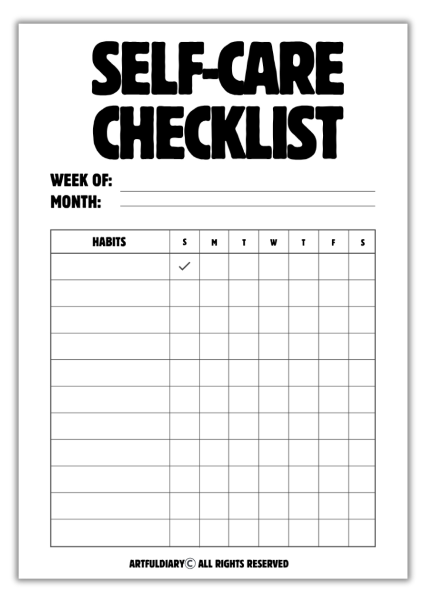 Free Self Care Printable Template