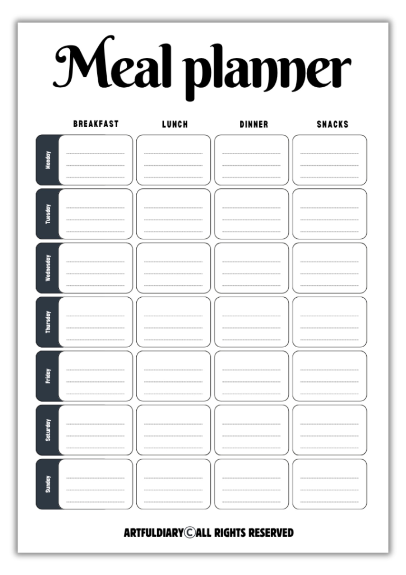 Free Meal Planner Printable