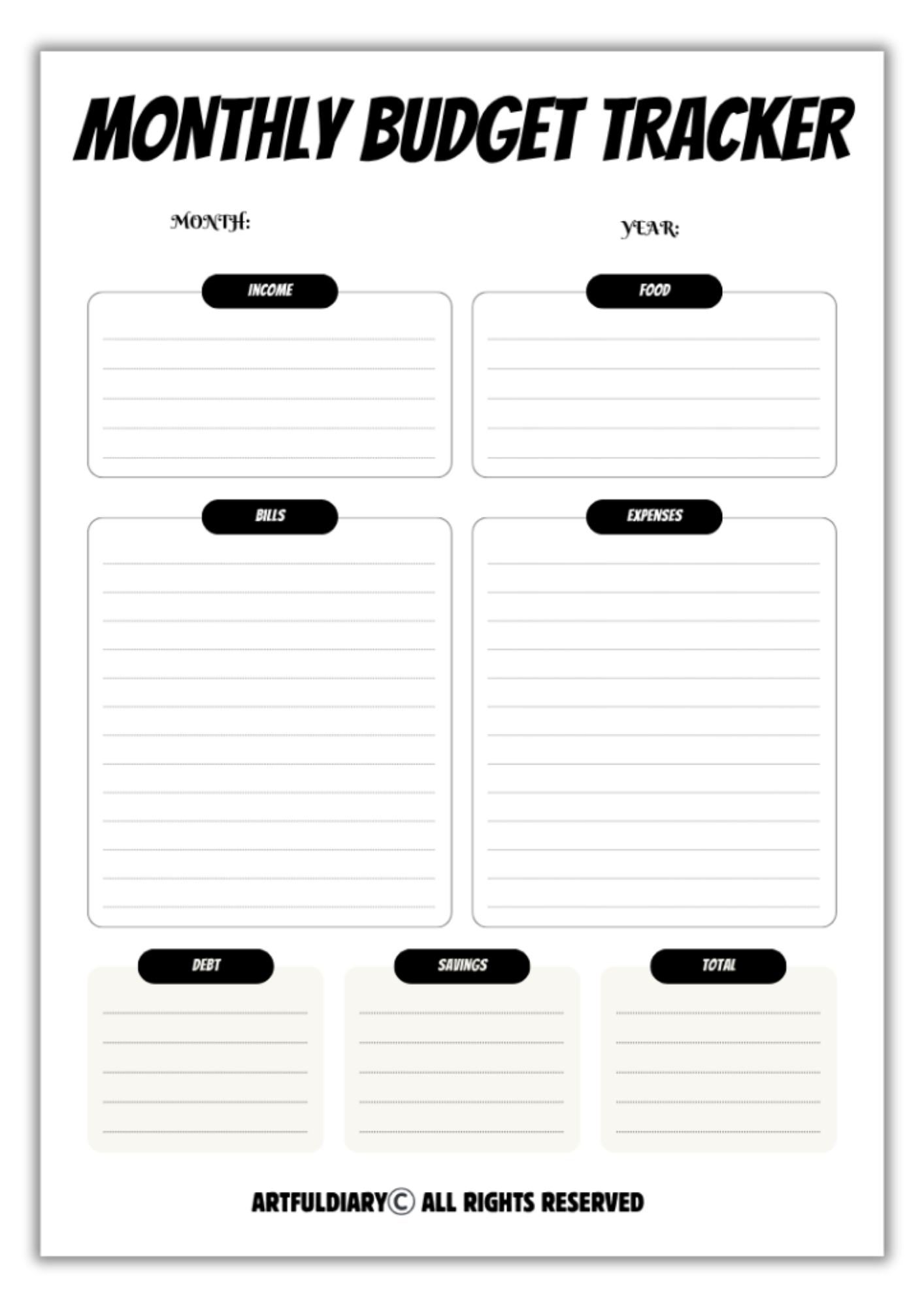 Free Budget Planner Printable