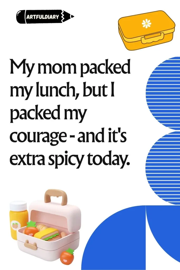 My mom packed my lunch, but I packed my courage - and it's extra spicy today, first day of kindergarten quotes