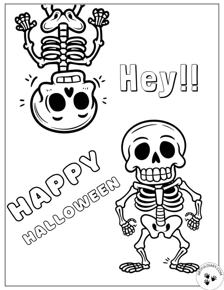 Happy Halloween bone buddies — halloween coloring pages printable