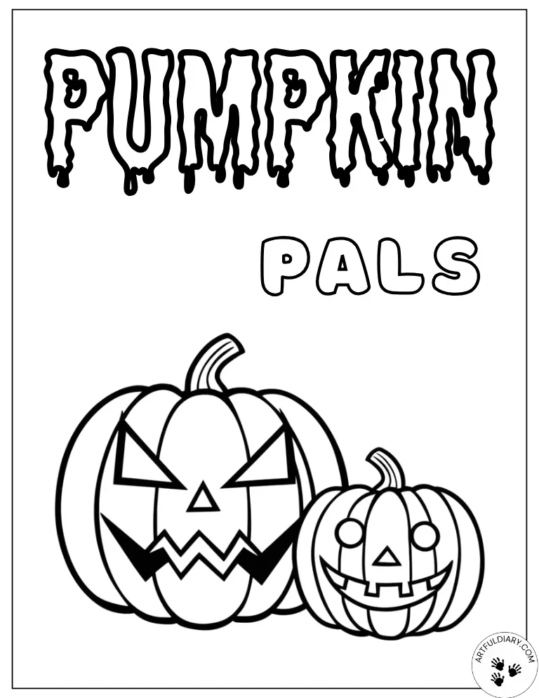 Pumpkin pals faces — free coloring templates