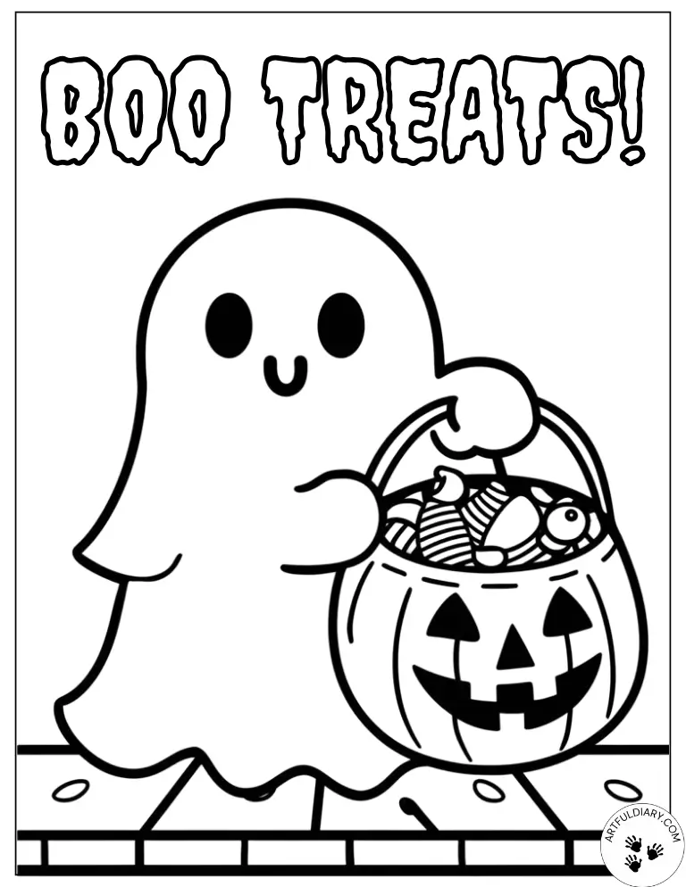 Trick‑or‑treat ghostie — coloring pages free