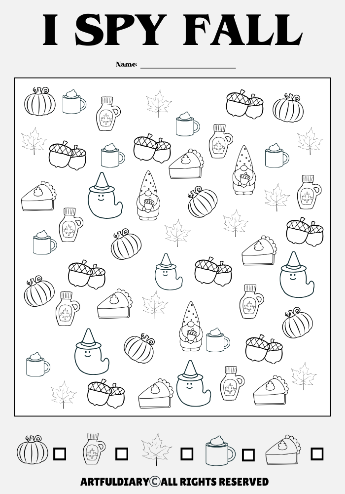 i Spy Fall Printable