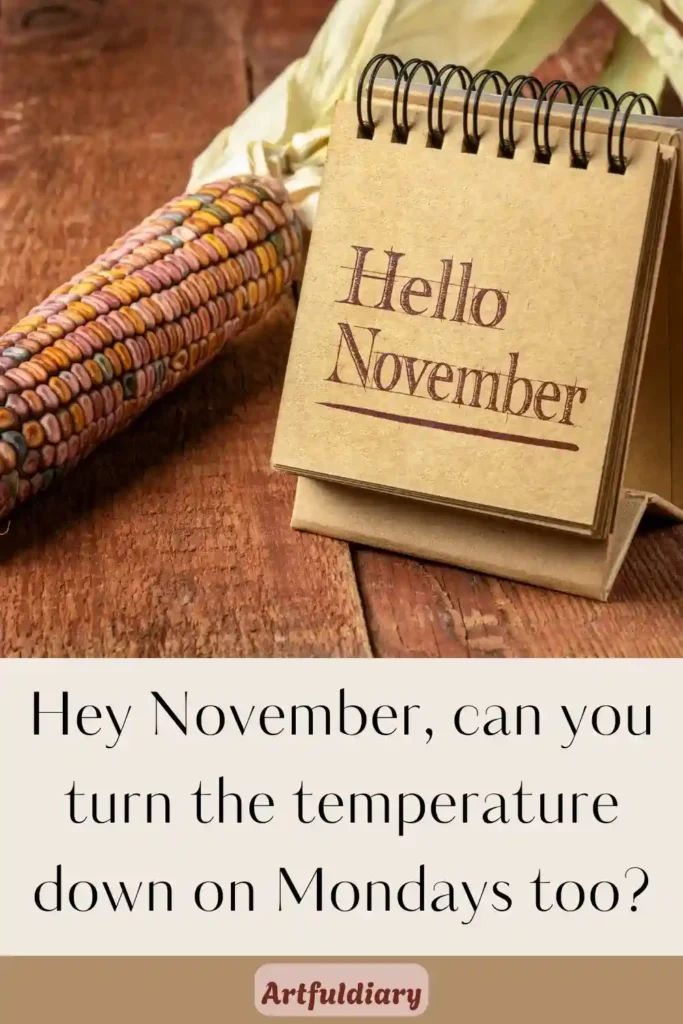 Hey November, can you turn the temperature down on Mondays too_ hello november quotes funny
