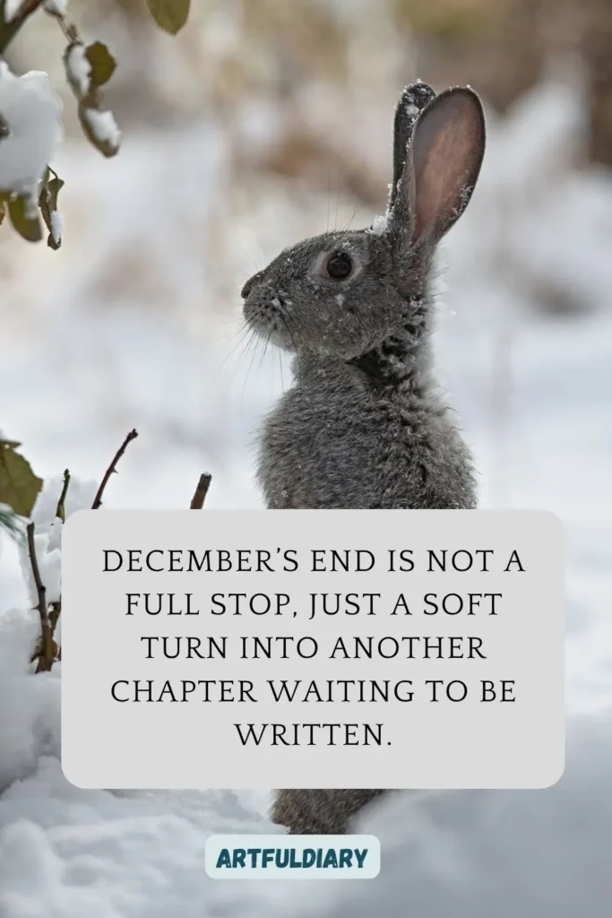 December’s end is not a full stop, just a soft turn into another chapter waiting to be written, hello december quotes life