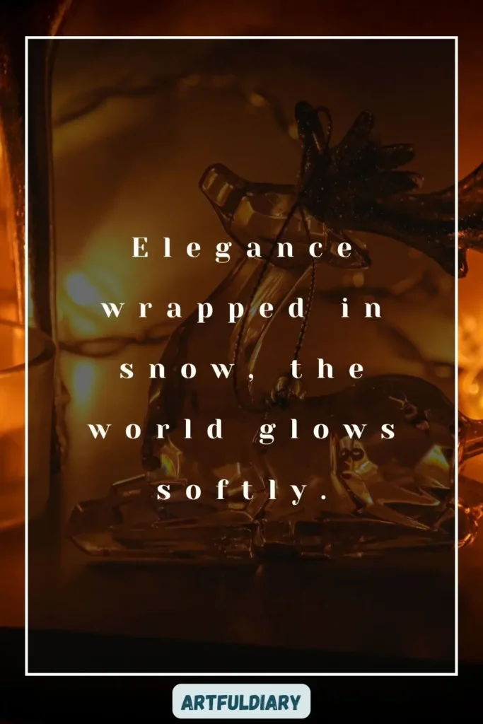 Elegance wrapped in snow, the world glows softly, hello december aesthetic quotes wallpaper
