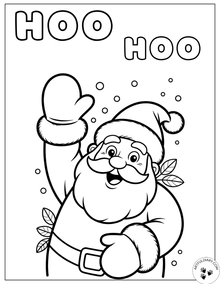 Santa Ho Ho Ho christmas coloring pages to print